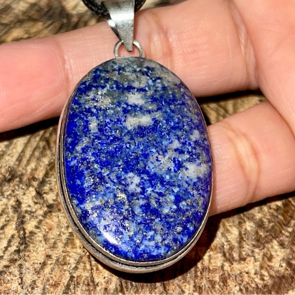 Pretty Dark Blue Lapis Lazuli Pendant 2” - Picture 7 of 13